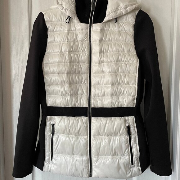 Calvin Klein Women's Puffer Jacket White/Black Size S - Picture 1 of 4